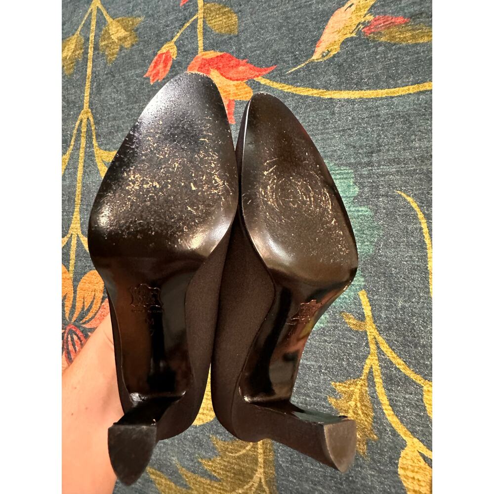 Yves Saint Laurent 80s Vintage Moise-Black heel Pump Size 7 - Picture 7 of 10